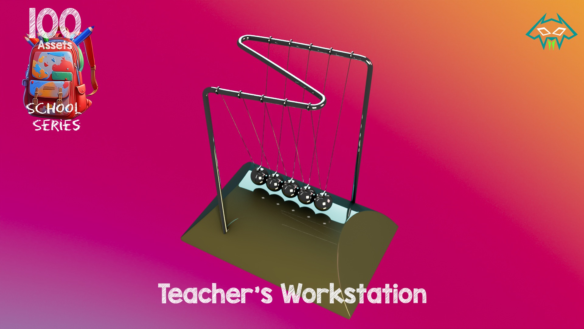 Teachers Workstation - 100 Assets - School Series Low-poly 3D model_8