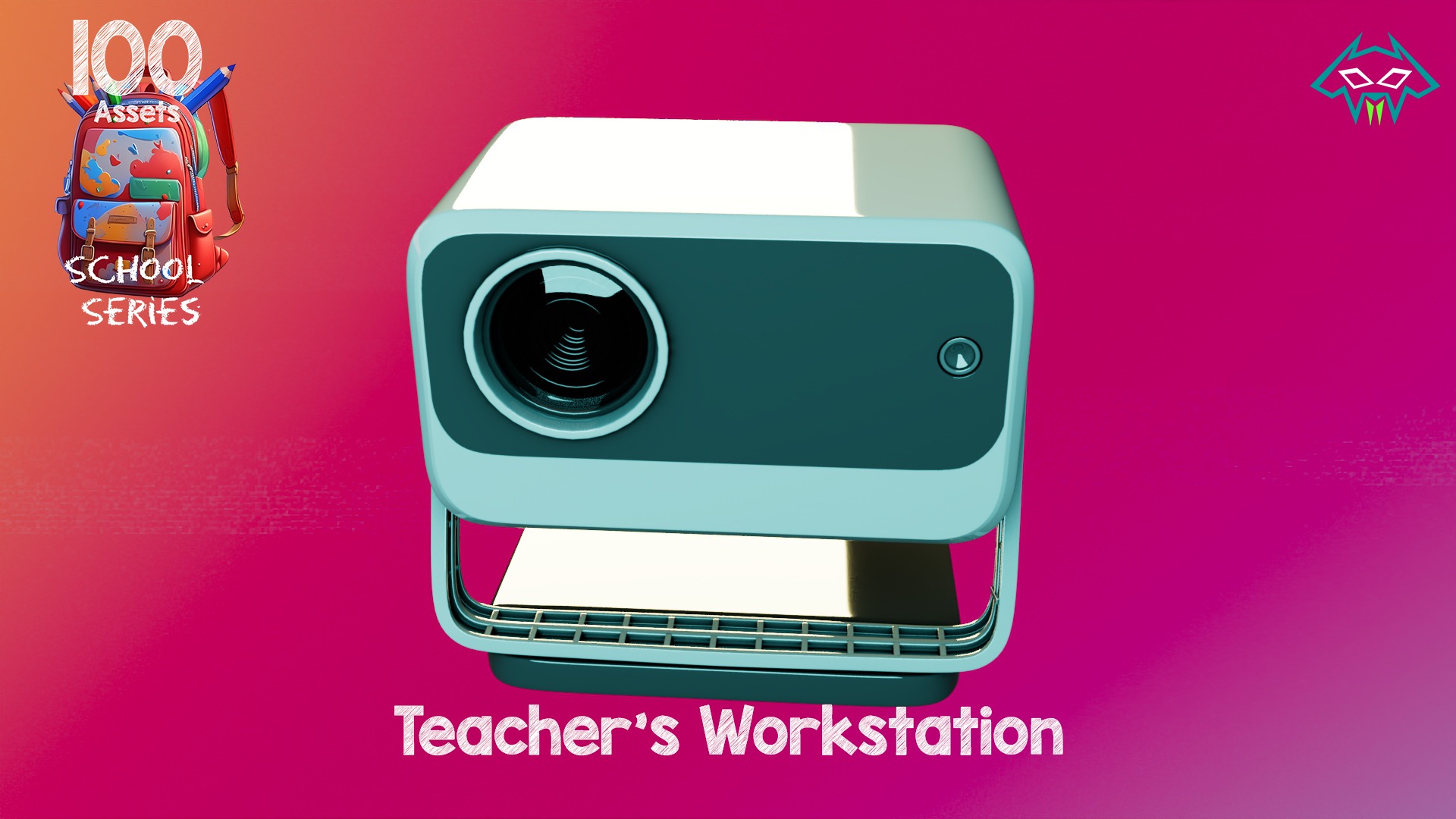 Teachers Workstation - 100 Assets - School Series Low-poly 3D model_5