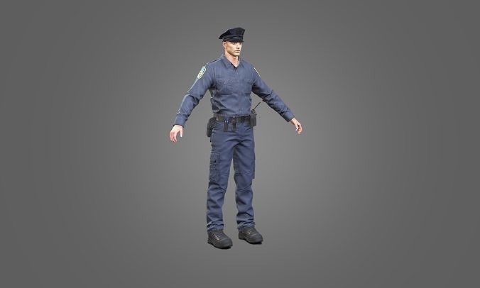Policeman Officer Low-poly 3D model