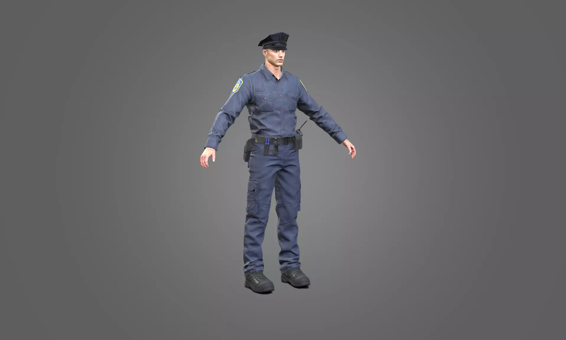 Policeman Officer Low-poly 3D model