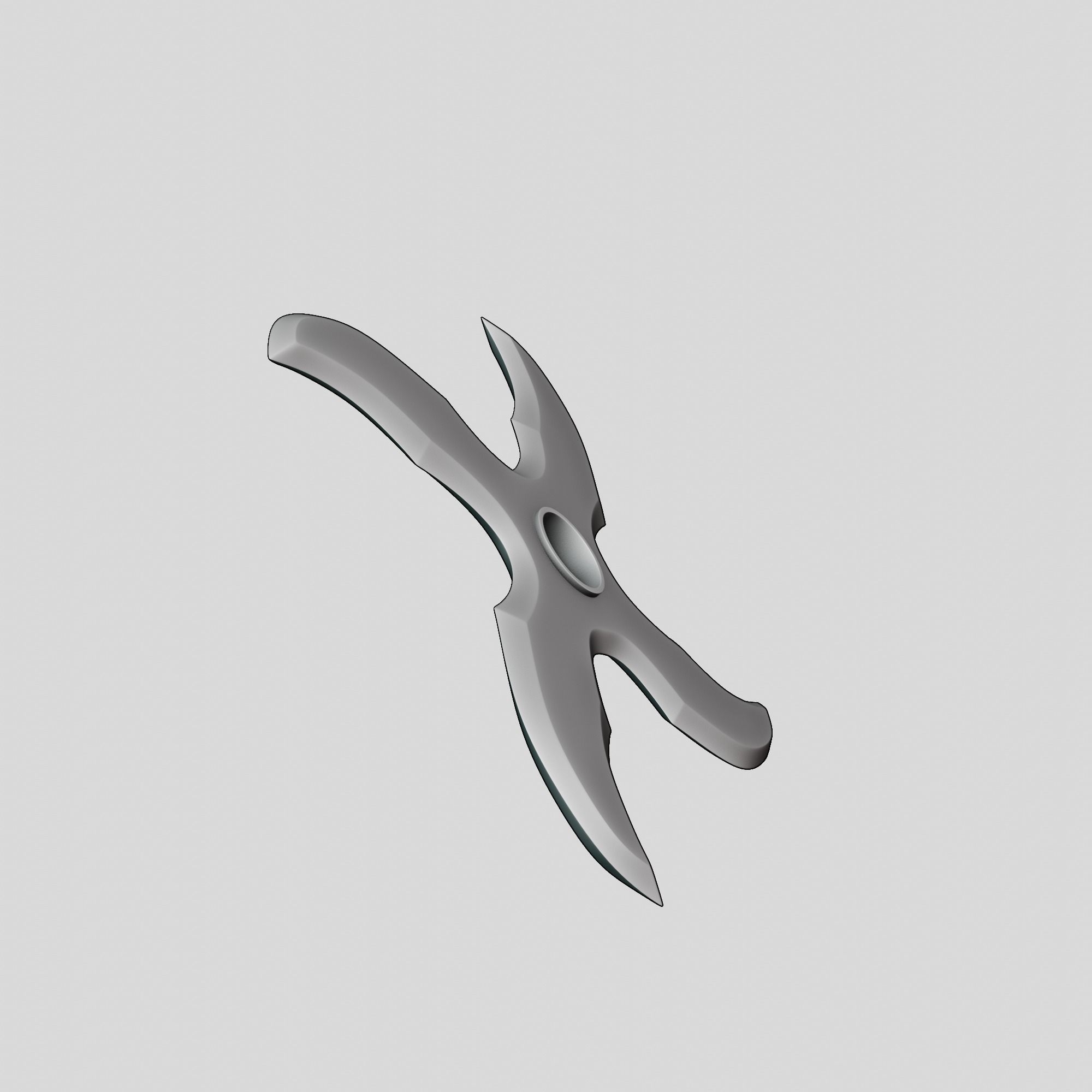 Shuriken ninja throwing knife 2 3D print model_3