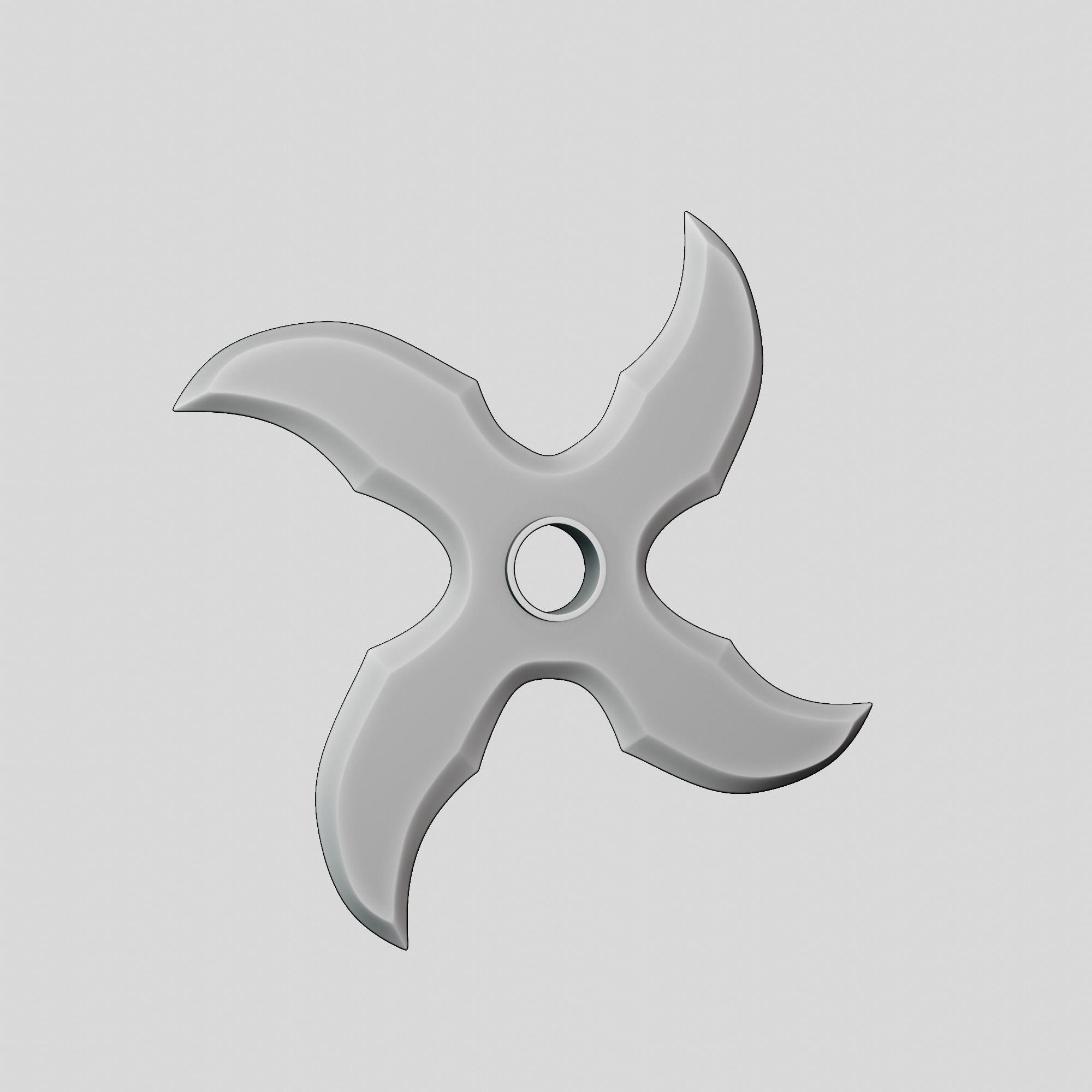 Shuriken ninja throwing knife 2 3D print model_1
