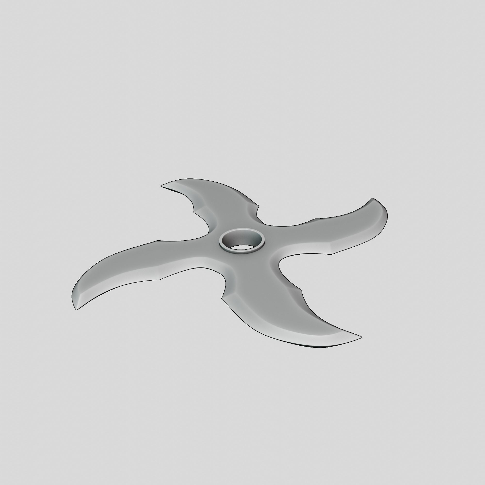 Shuriken ninja throwing knife 2 3D print model_4