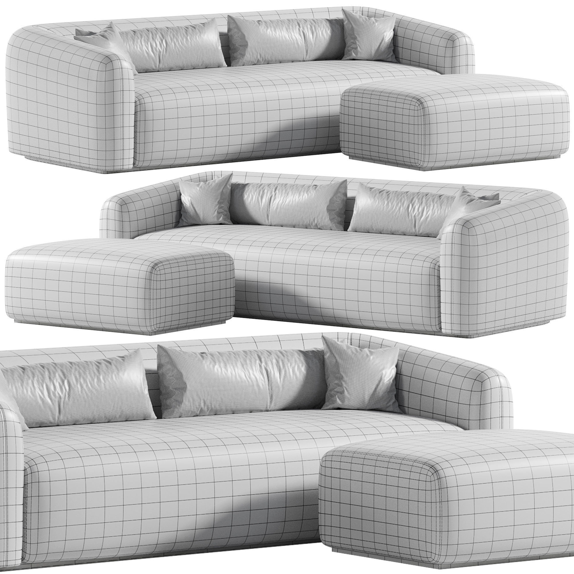 Mitchell sofa with ottoman 3D model_6
