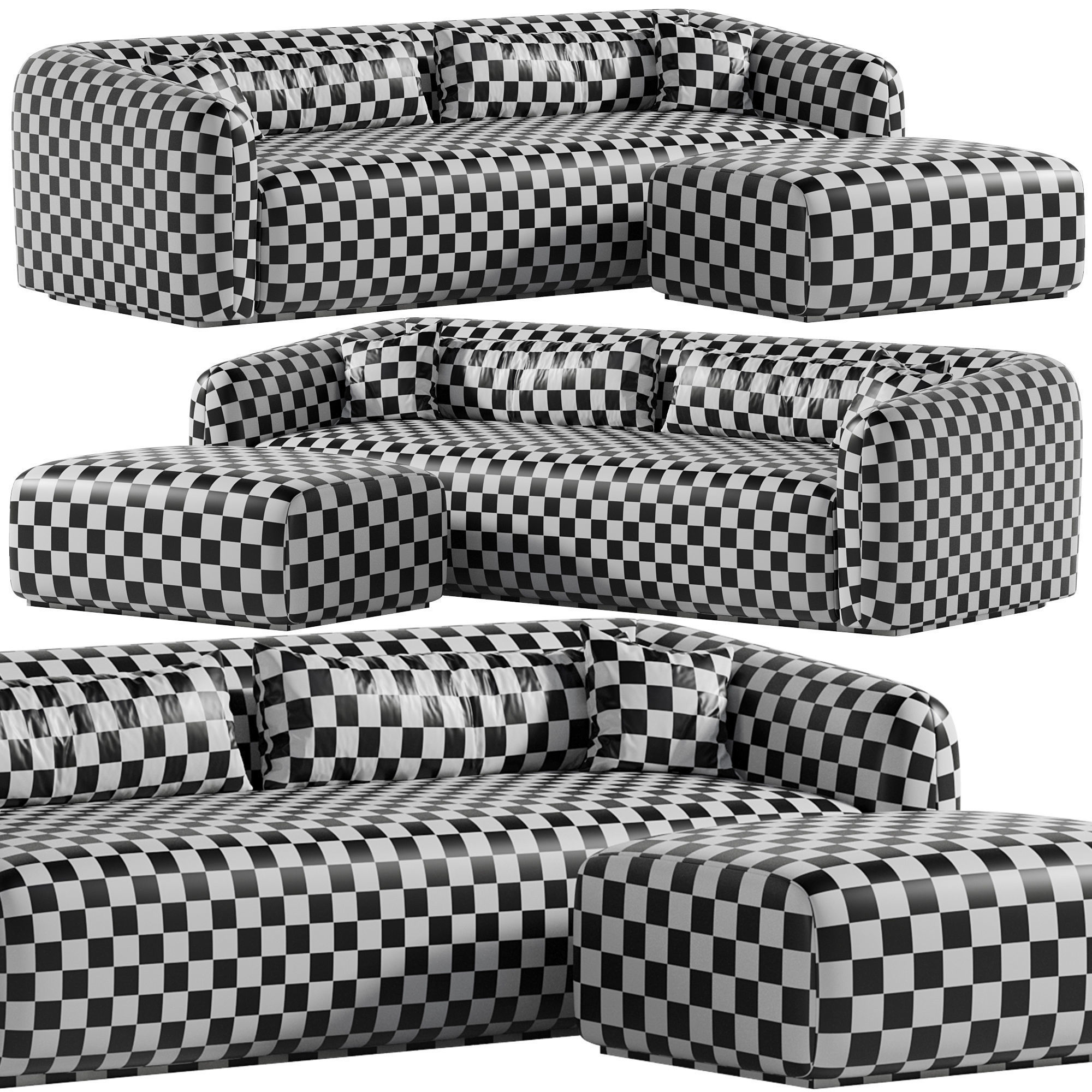 Mitchell sofa with ottoman 3D model_5