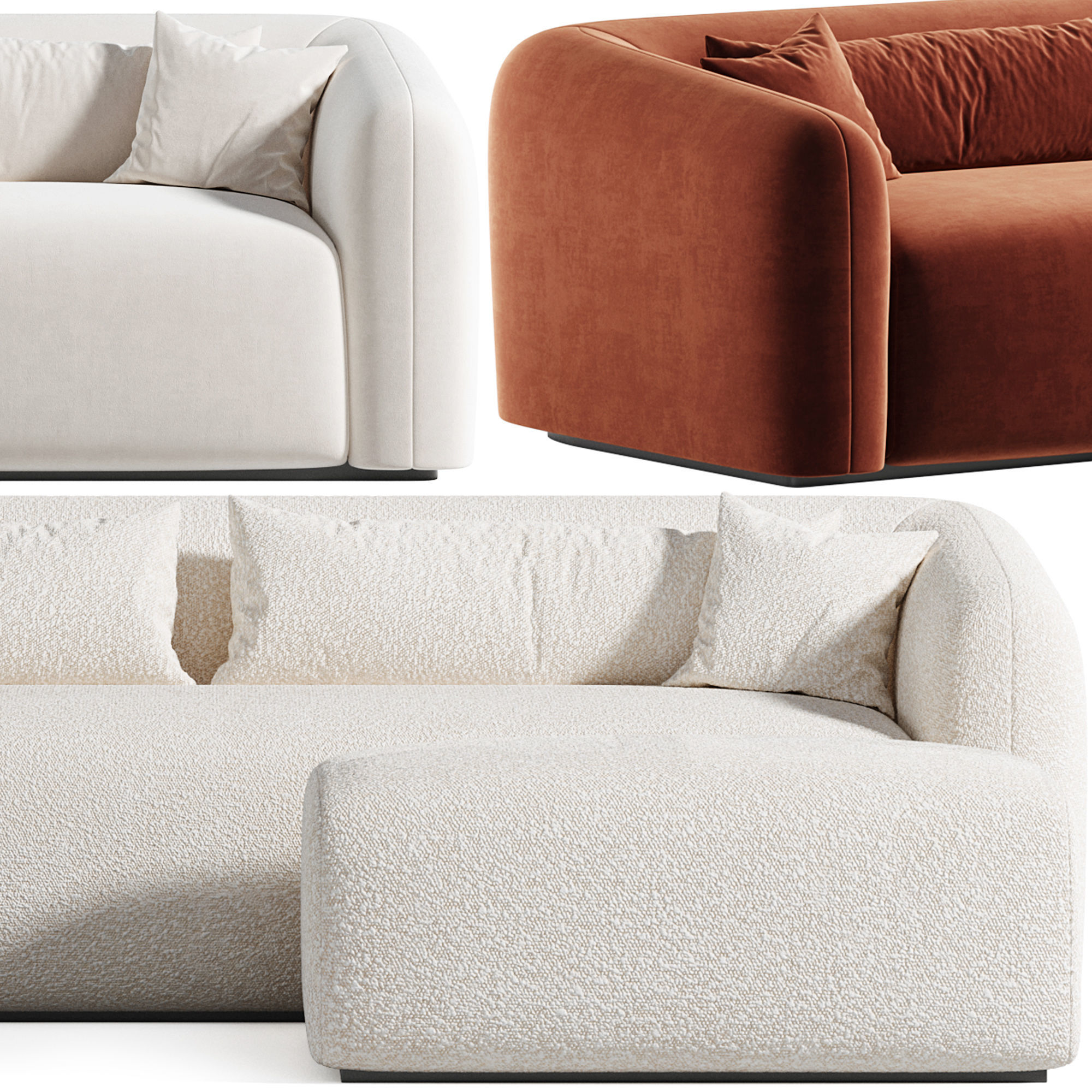 Mitchell sofa with ottoman 3D model_3