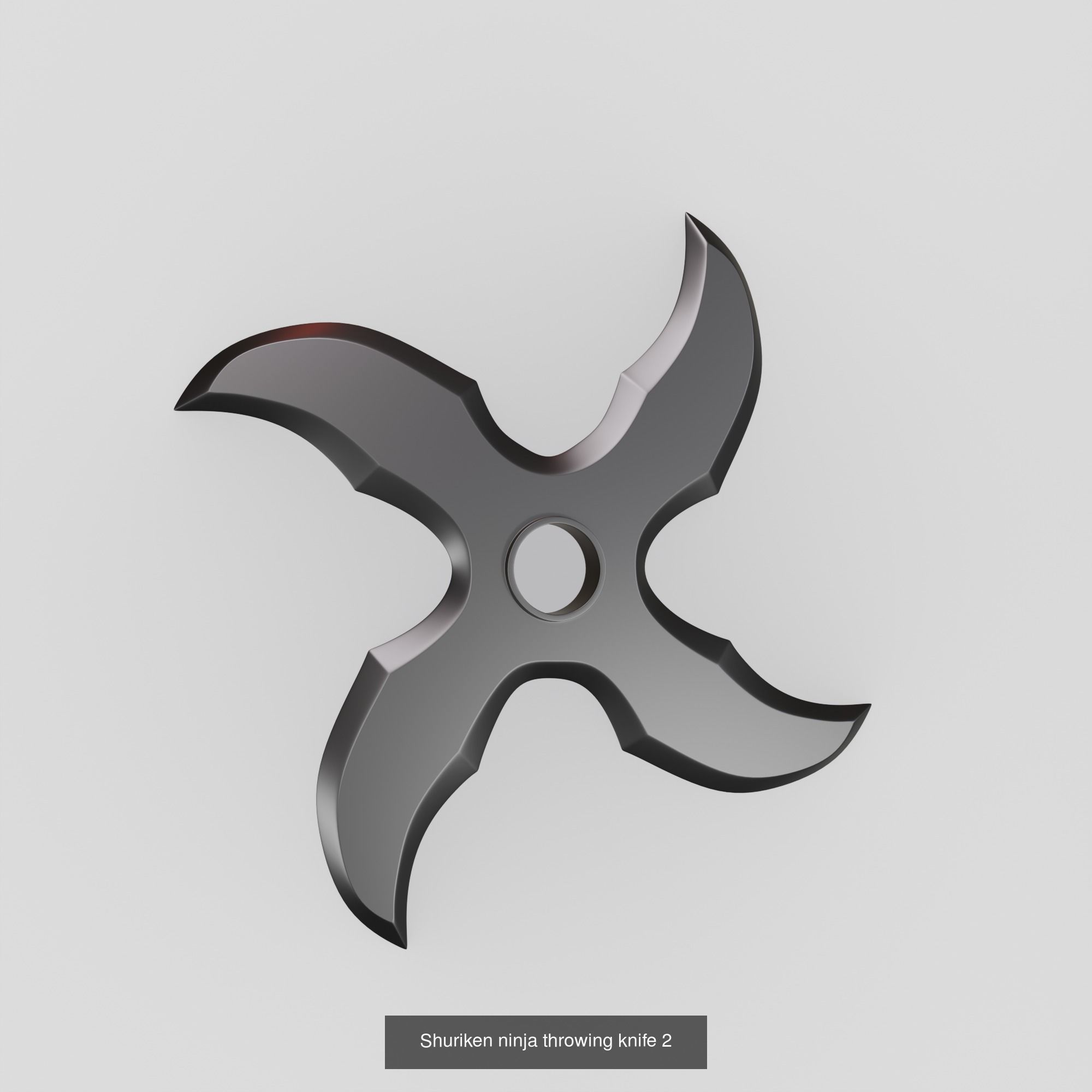 Shuriken and kunai ninja throwing knife  set 3D Model Collection_3