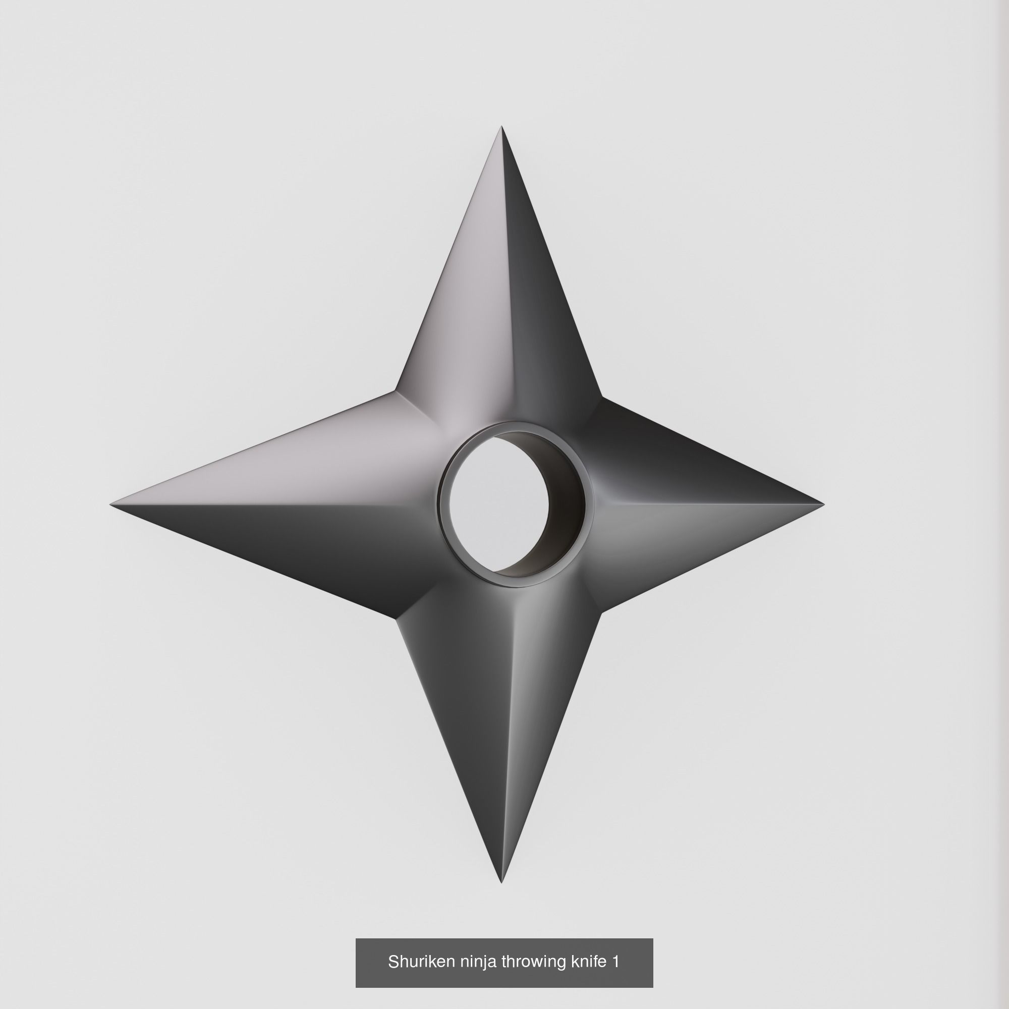 Shuriken and kunai ninja throwing knife  set 3D Model Collection_2