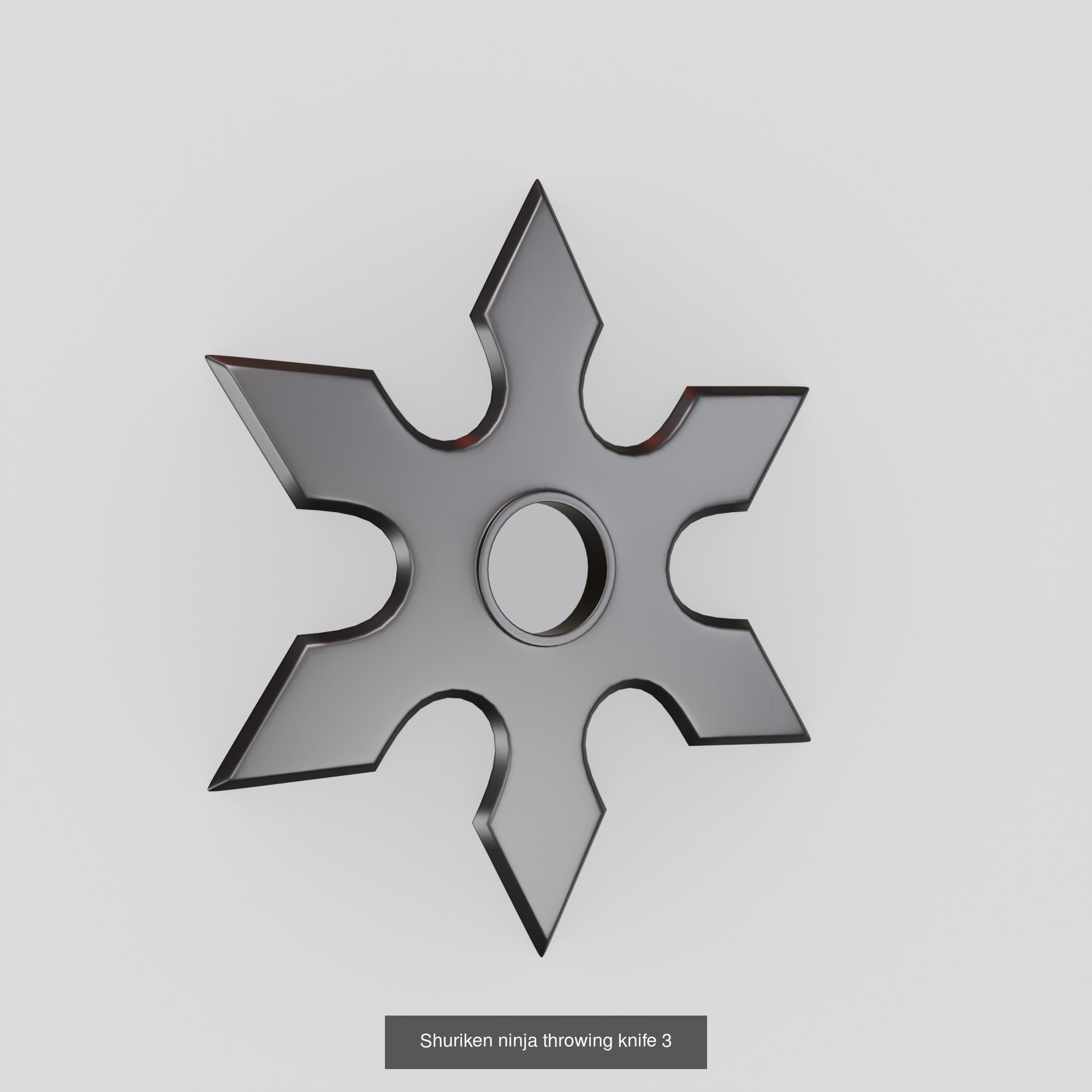 Shuriken and kunai ninja throwing knife  set 3D Model Collection_4