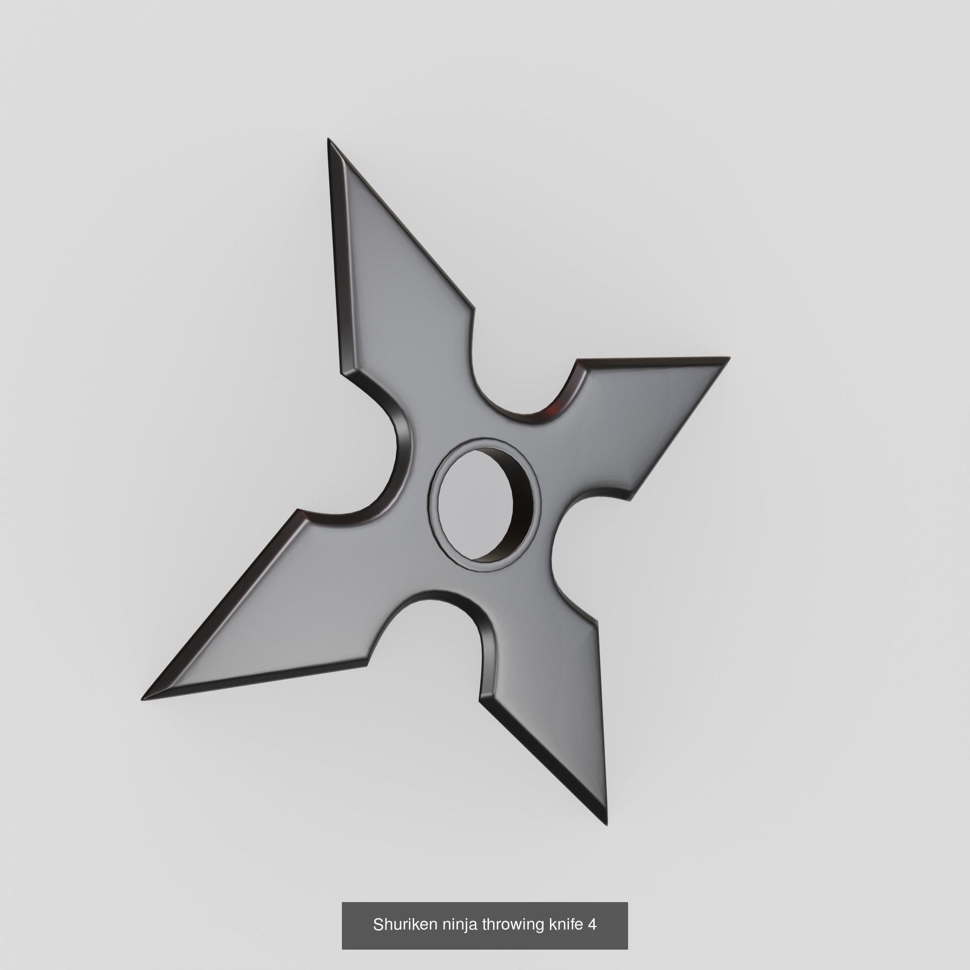 Shuriken and kunai ninja throwing knife  set 3D Model Collection_5