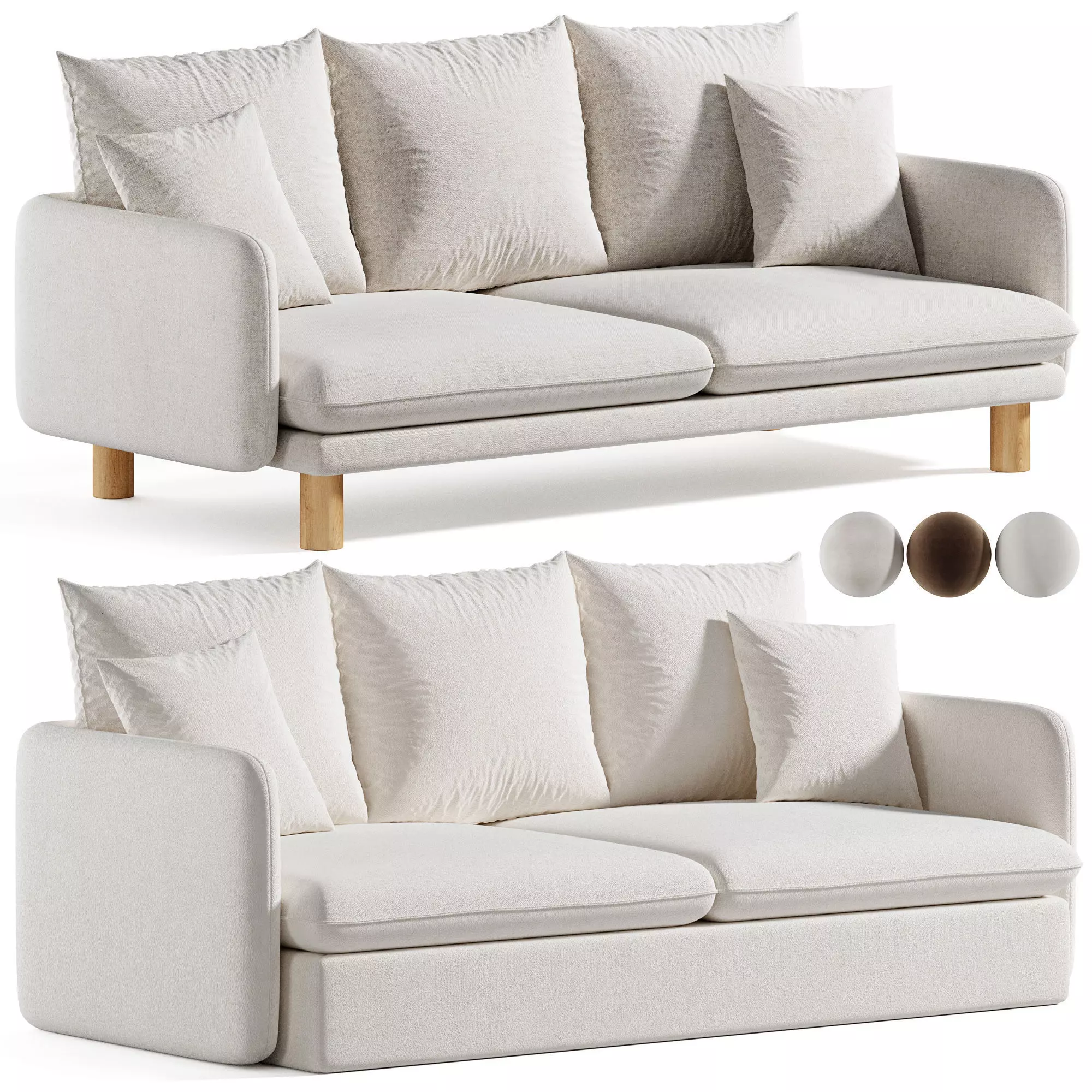 Vittoria Elliot 3 Seater Sofa 3D model