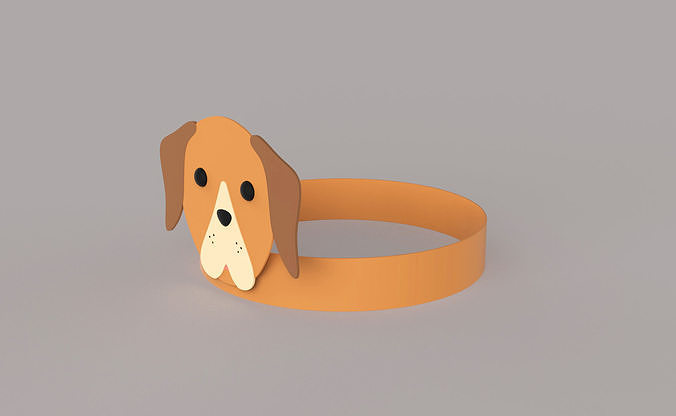 Paper Dog Headband  Low-poly 3D model