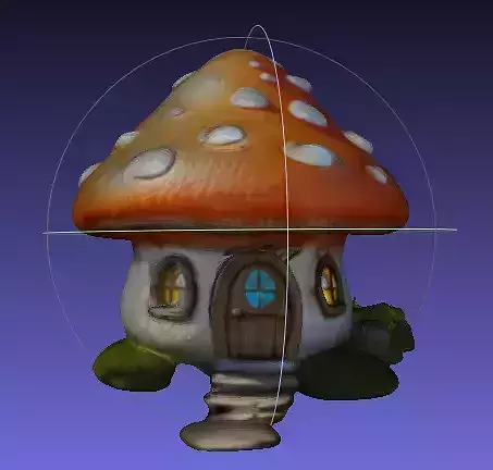 A dwarf mushroom house generated by AI