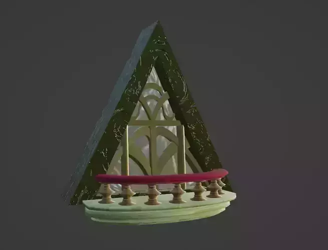 Blender Window Balcony Fantasy Classic Art Nouveau Traditional