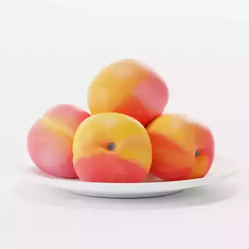5 Apricots on plate