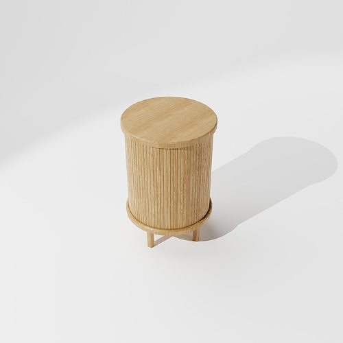 Wooden Round Side Table  Free low-poly 3D model
