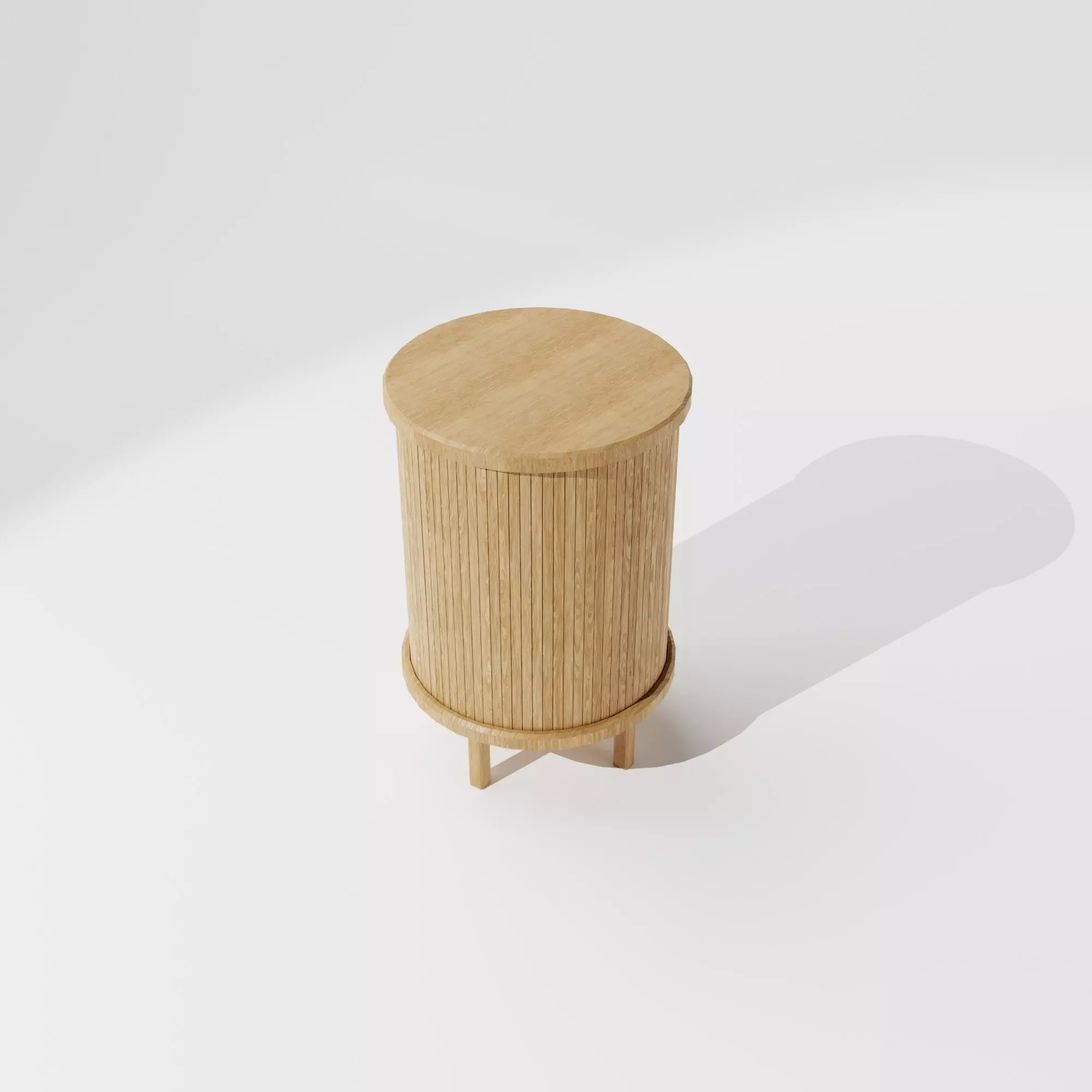 Wooden Round Side Table Free low-poly 3D model