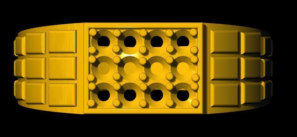 Gents Cluster Ring 3dm file 3D print model_4