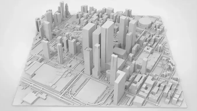 Cityscape New York USA fragment city 3D model