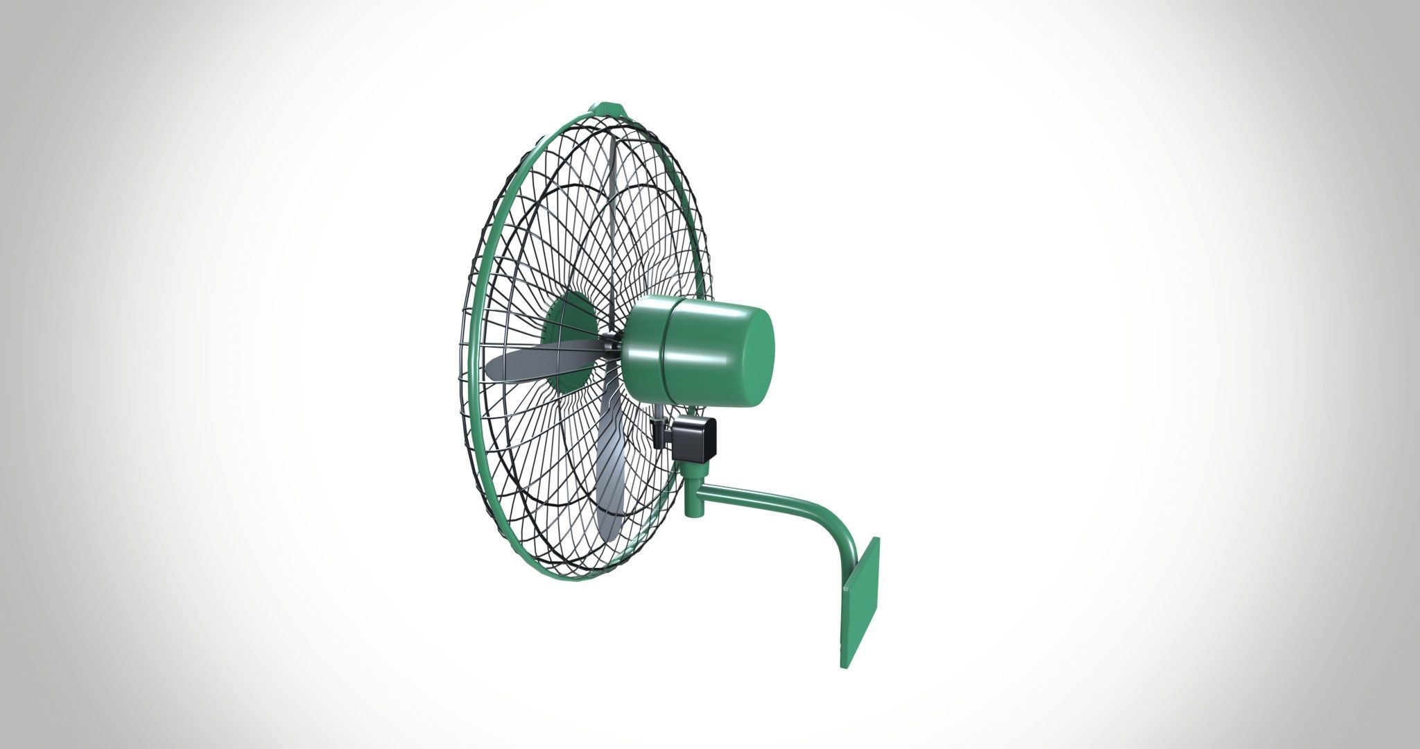 Wall mount fan 3D model_3
