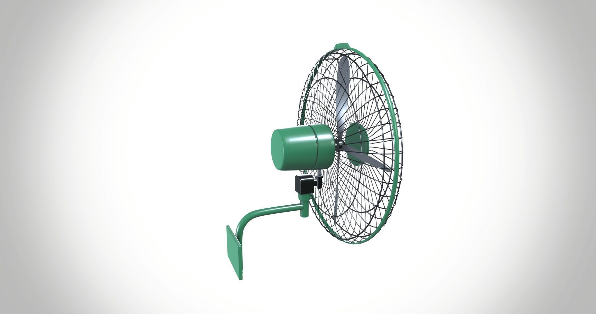 Wall mount fan 3D model_2