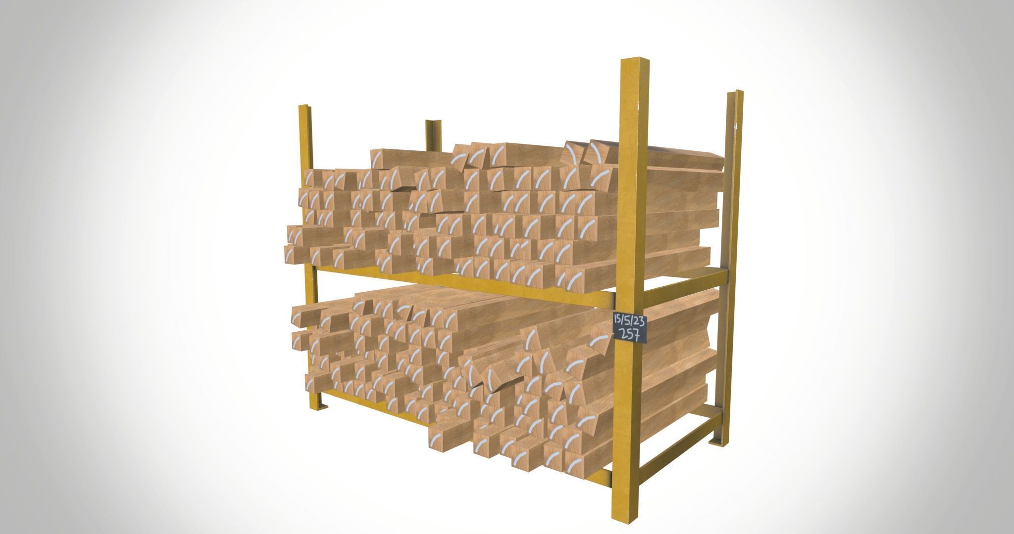 Wooden Block Rack 3D model_3