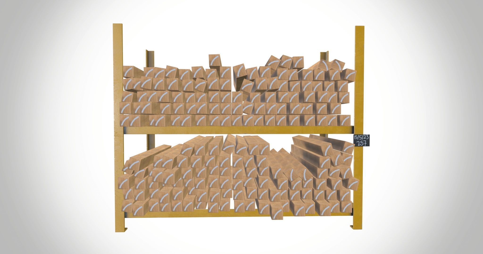 Wooden Block Rack 3D model_2