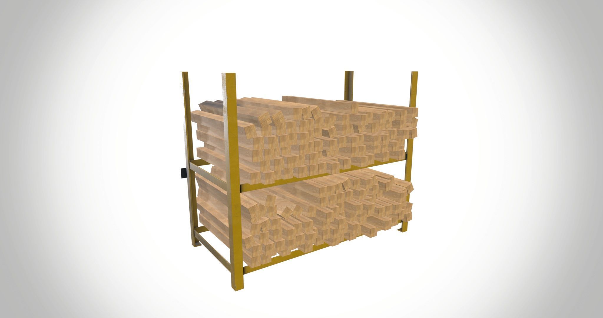 Wooden Block Rack 3D model_5
