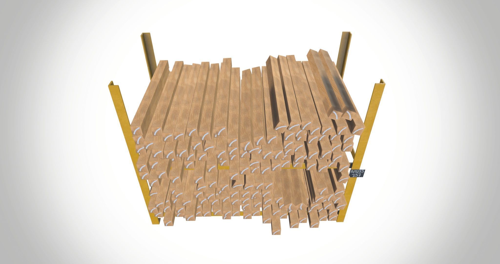 Wooden Block Rack 3D model_6