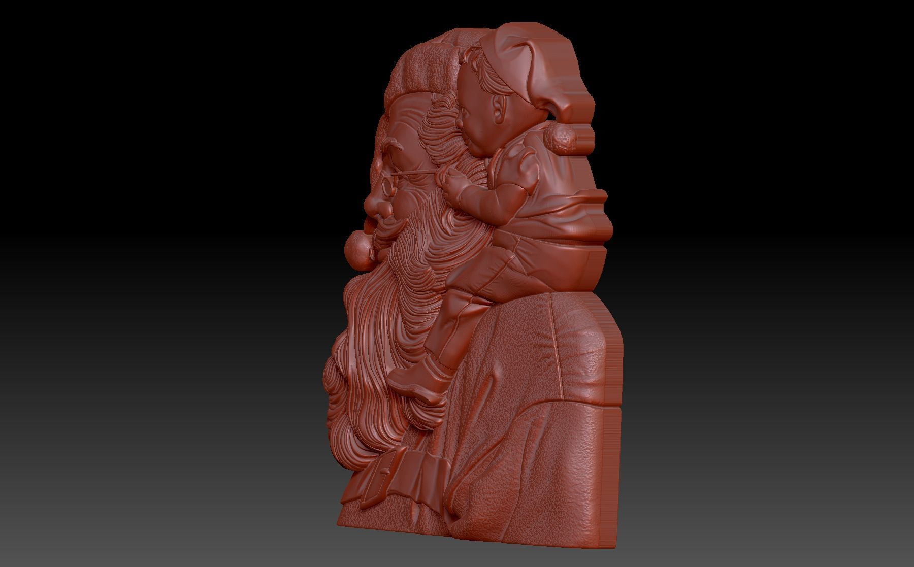 Santa Claus and the baby 3D print model_4