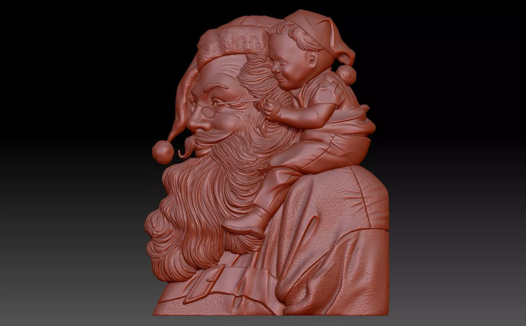Santa Claus and the baby 3D print model_0