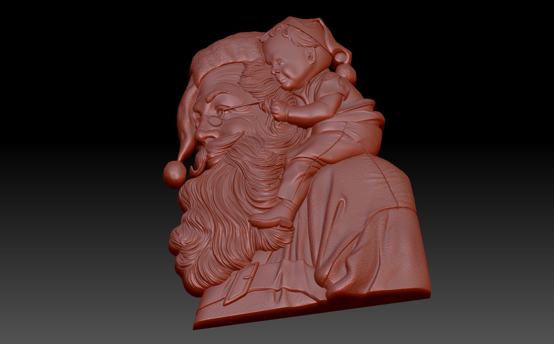 Santa Claus and the baby 3D print model_3