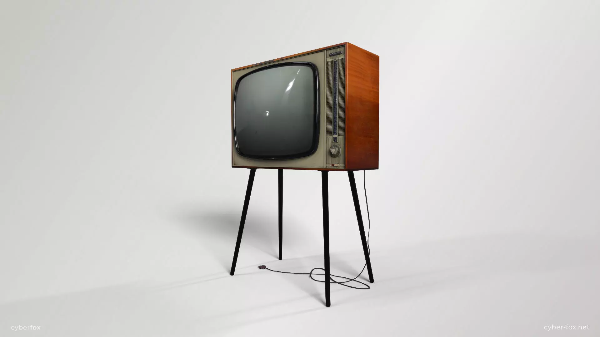 Vintage TV Electron Low-poly 3D model_0