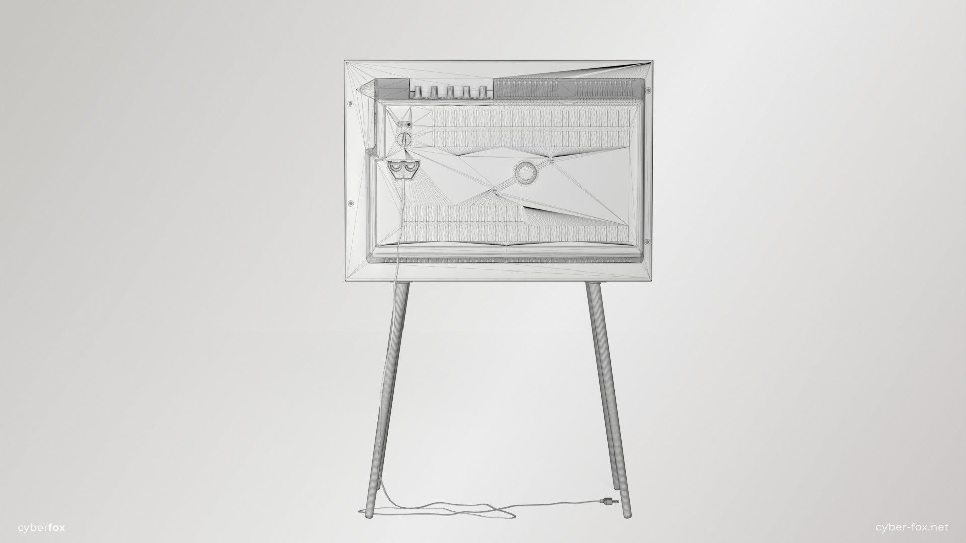 Vintage TV Electron Low-poly 3D model_13