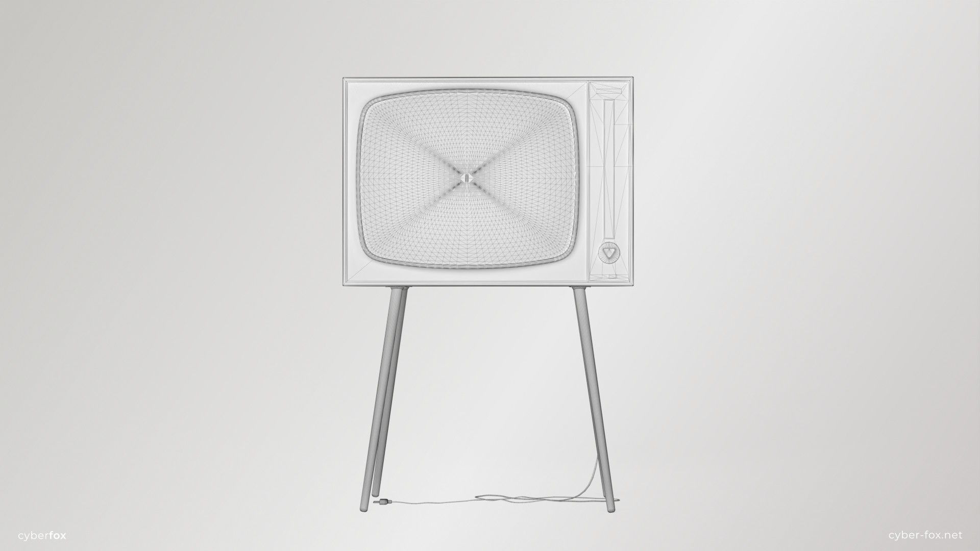 Vintage TV Electron Low-poly 3D model_15