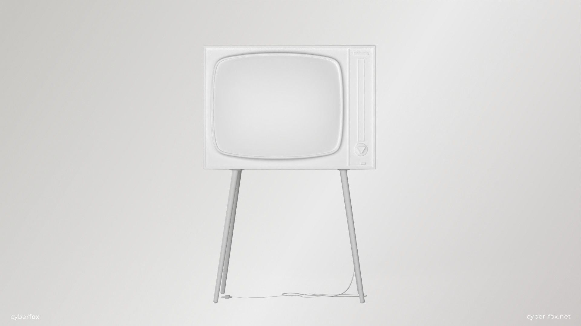 Vintage TV Electron Low-poly 3D model_10