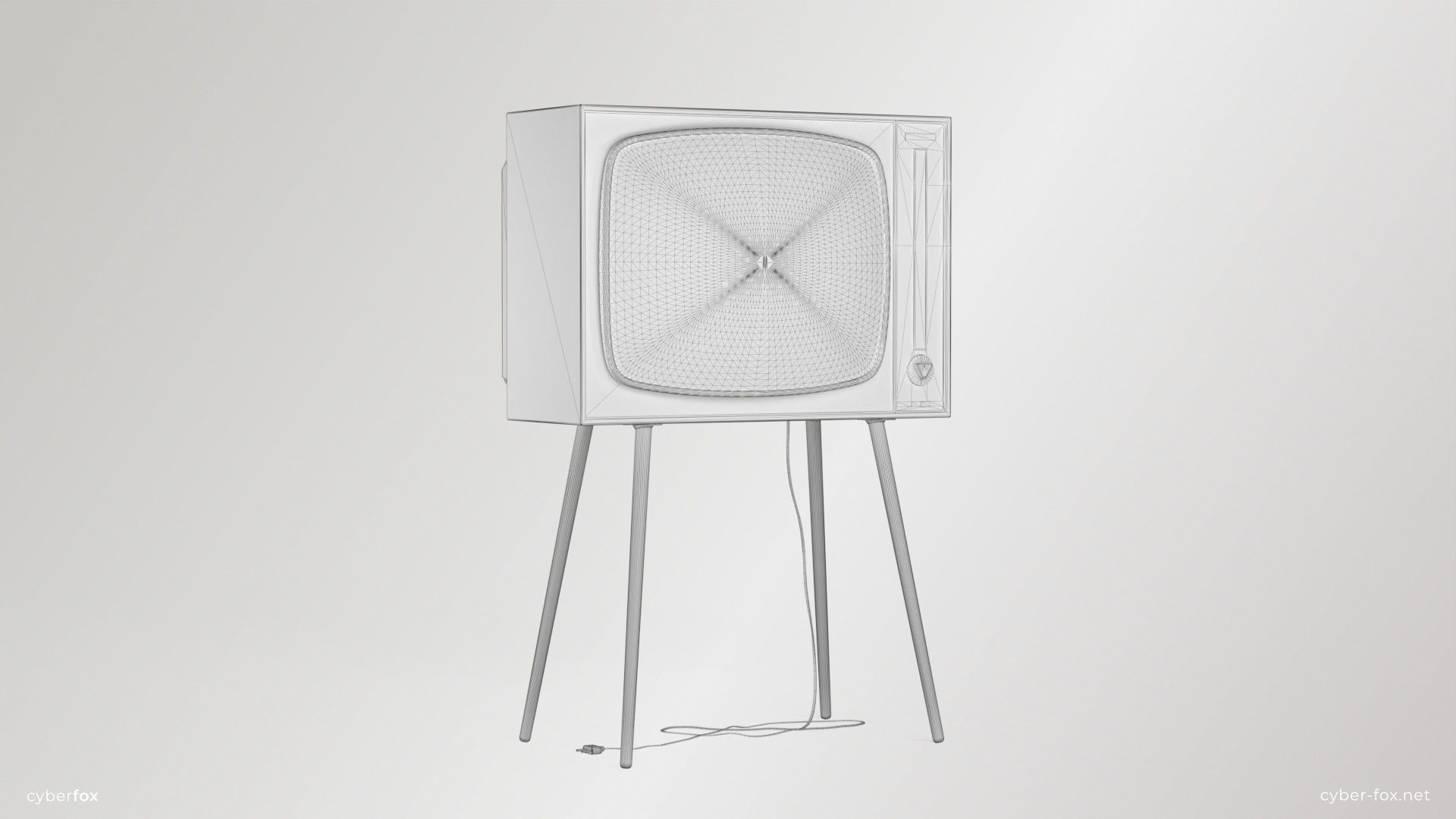 Vintage TV Electron Low-poly 3D model_14