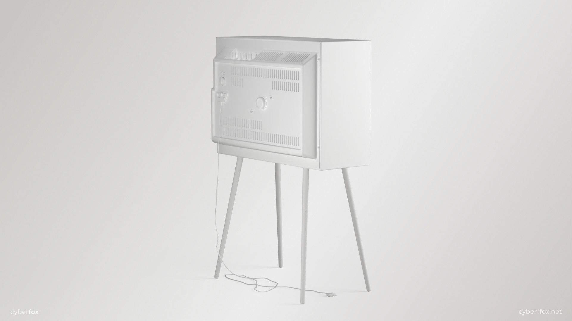 Vintage TV Electron Low-poly 3D model_8