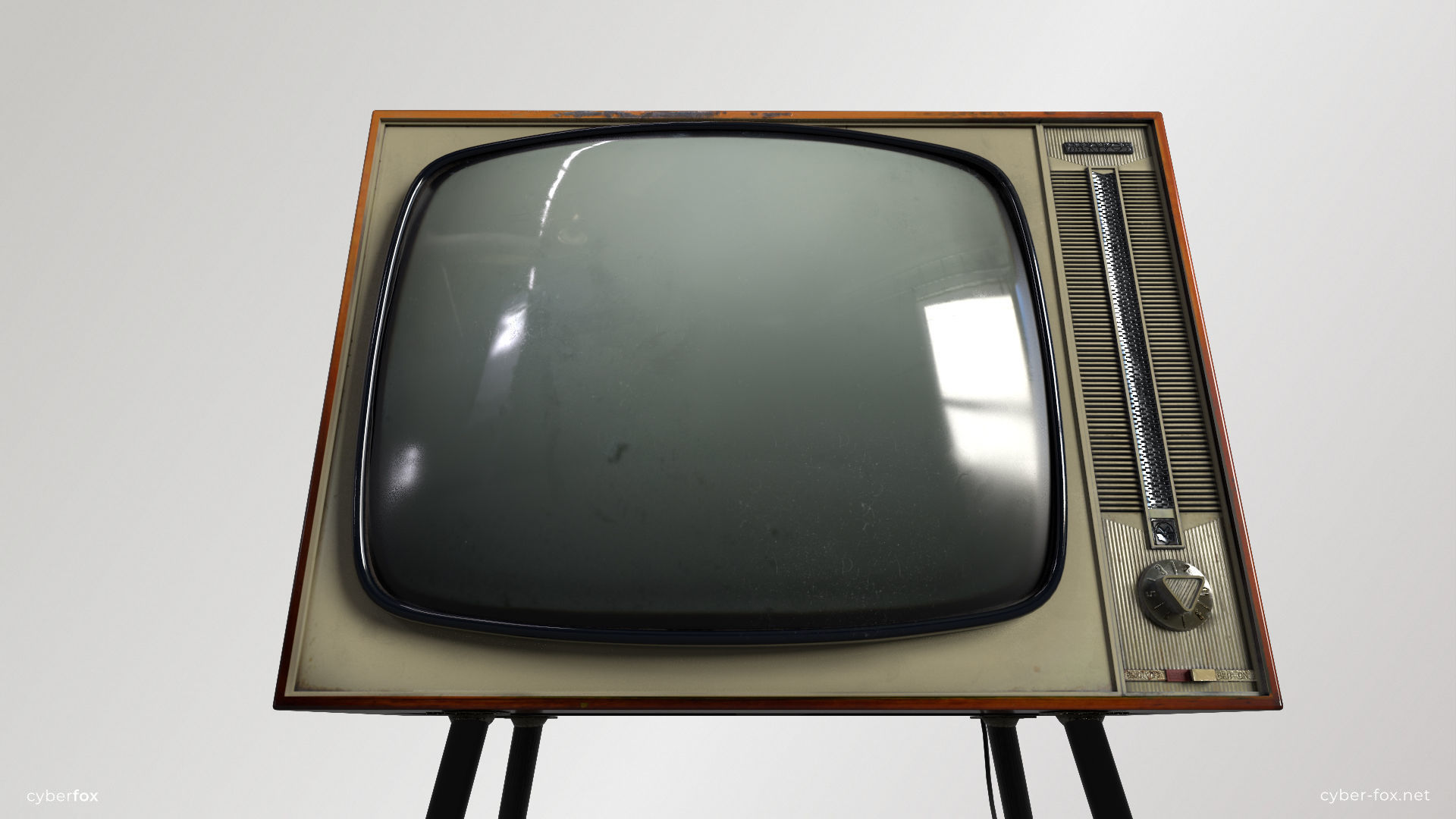 Vintage TV Electron Low-poly 3D model_4