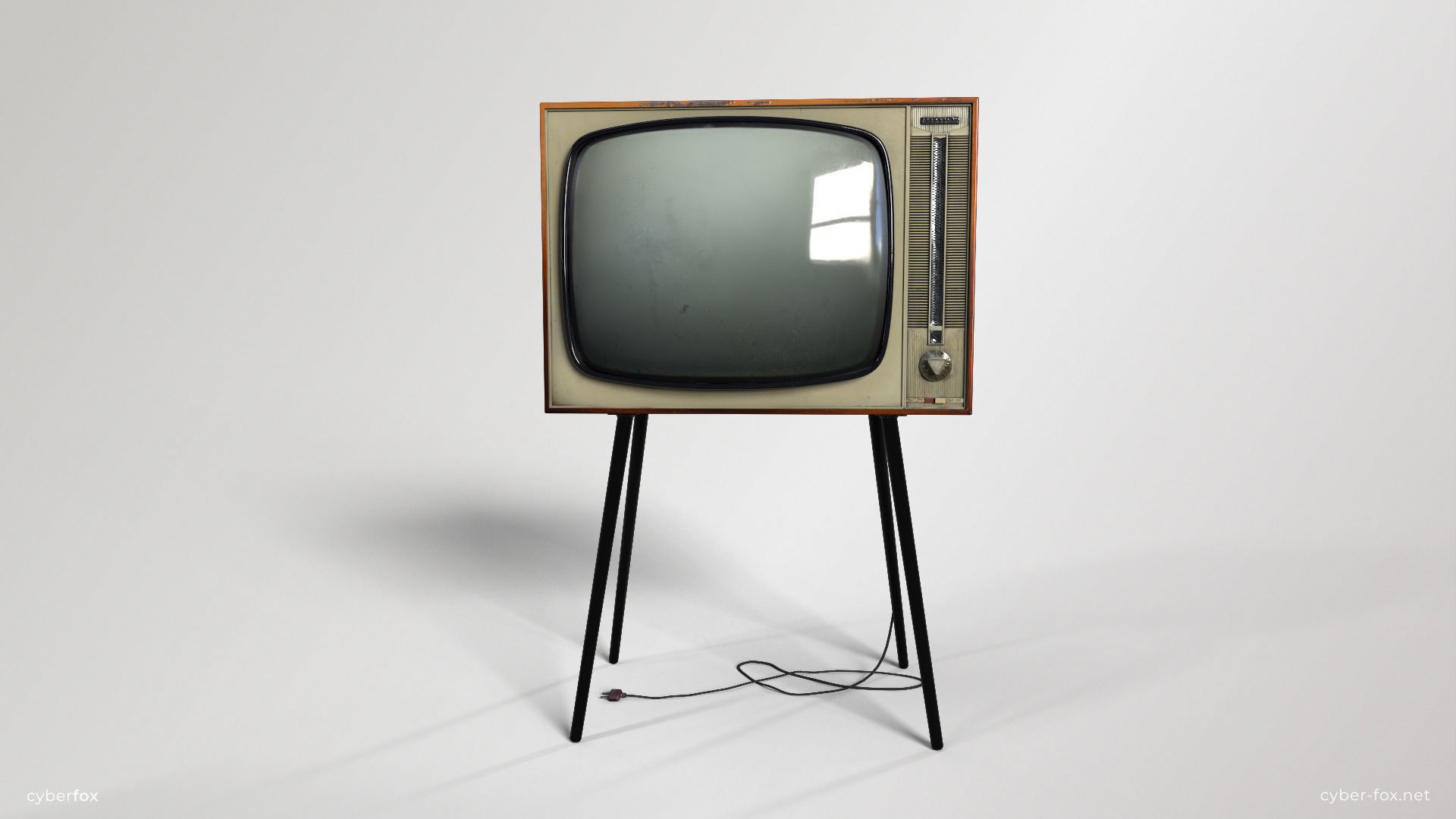 Vintage TV Electron Low-poly 3D model_2