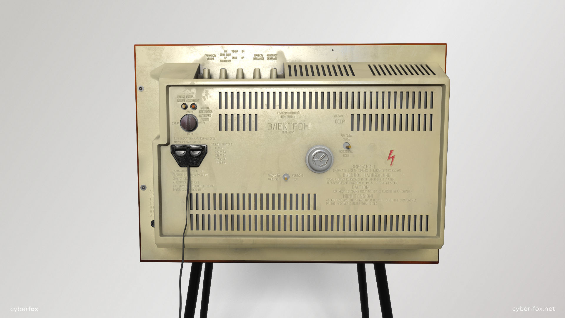 Vintage TV Electron Low-poly 3D model_6