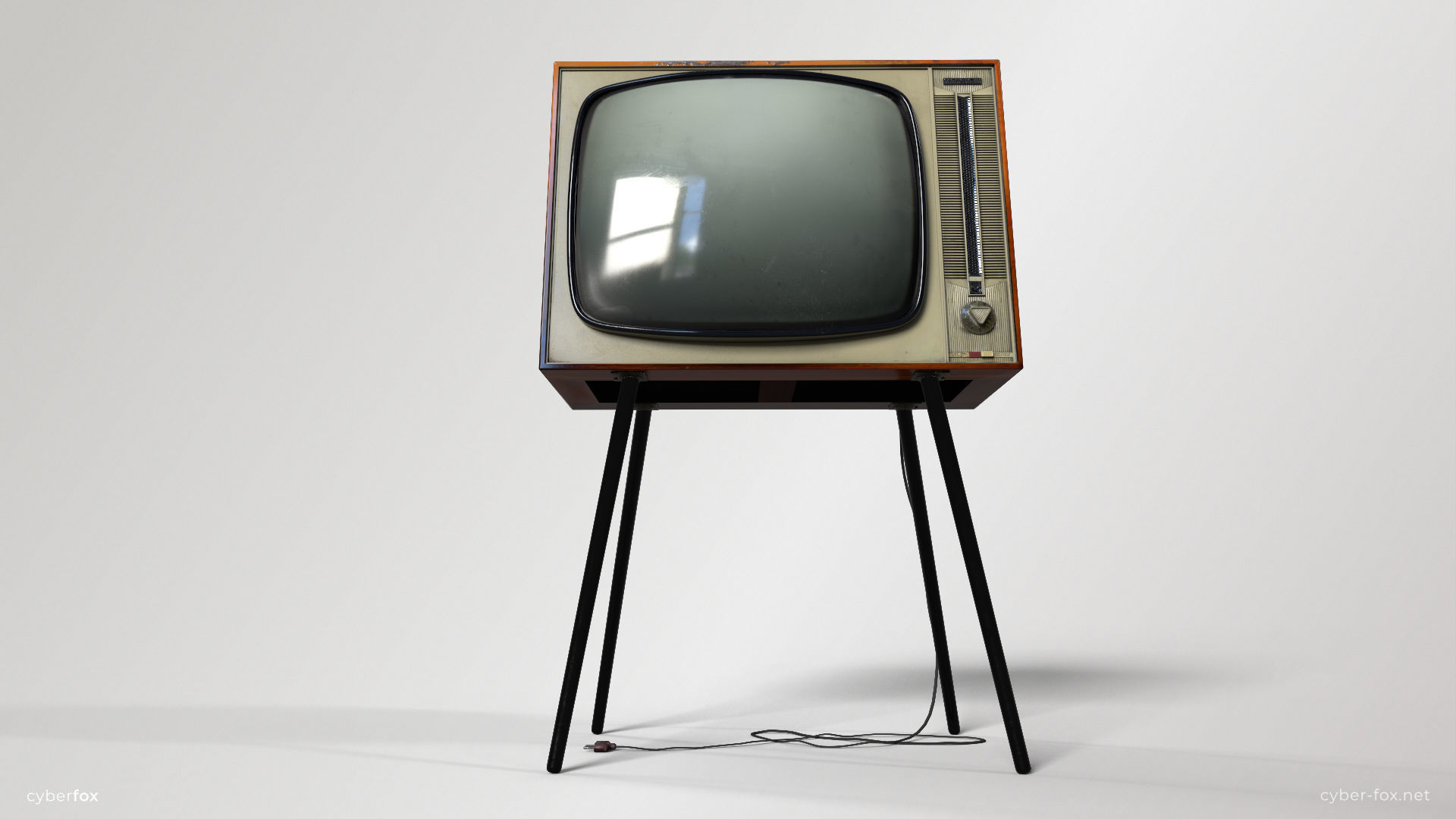 Vintage TV Electron Low-poly 3D model_3