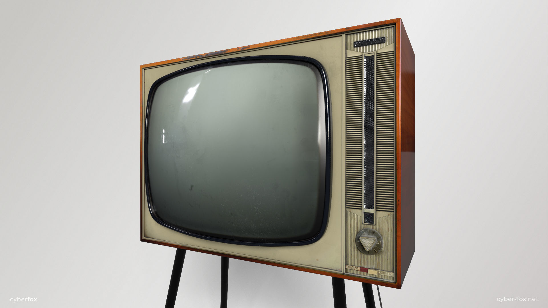 Vintage TV Electron Low-poly 3D model_1
