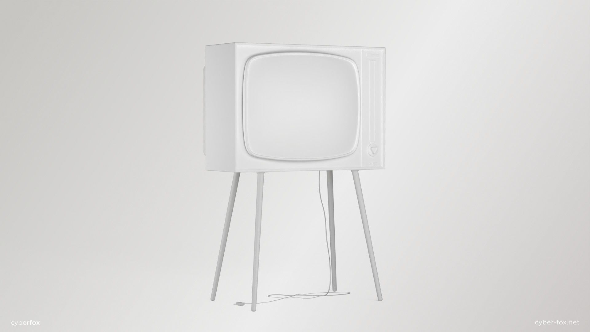Vintage TV Electron Low-poly 3D model_9