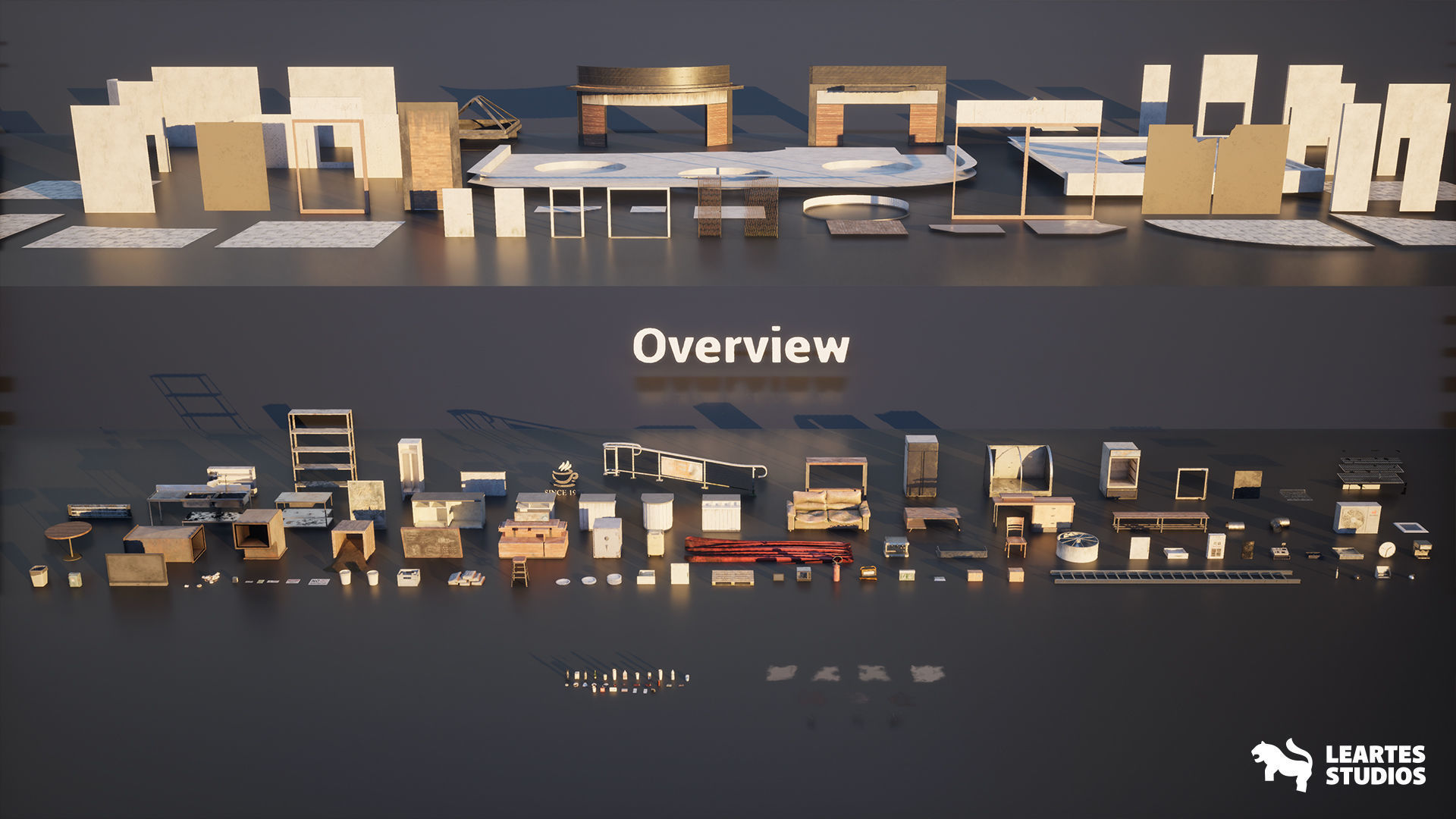 Post Apocalyptic Coffee Shop Low-poly 3D model_15