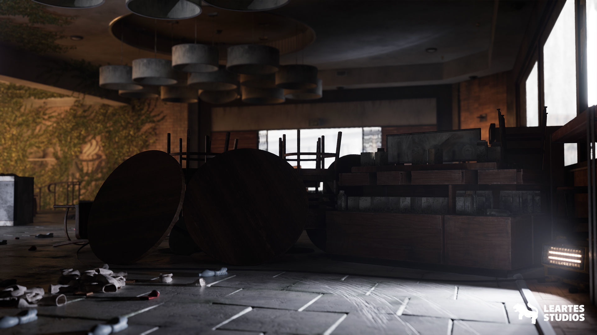 Post Apocalyptic Coffee Shop Low-poly 3D model_10