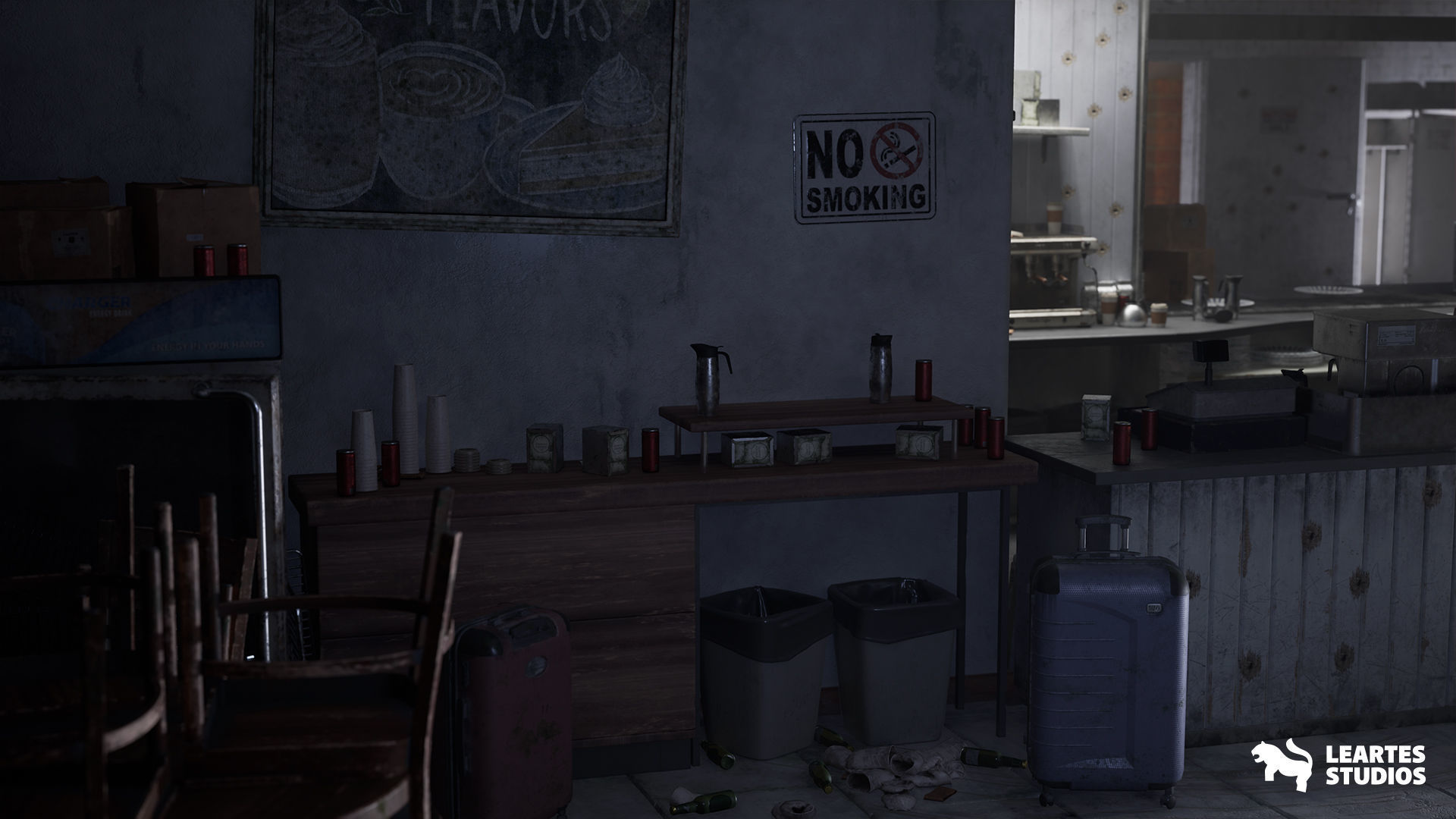 Post Apocalyptic Coffee Shop Low-poly 3D model_14