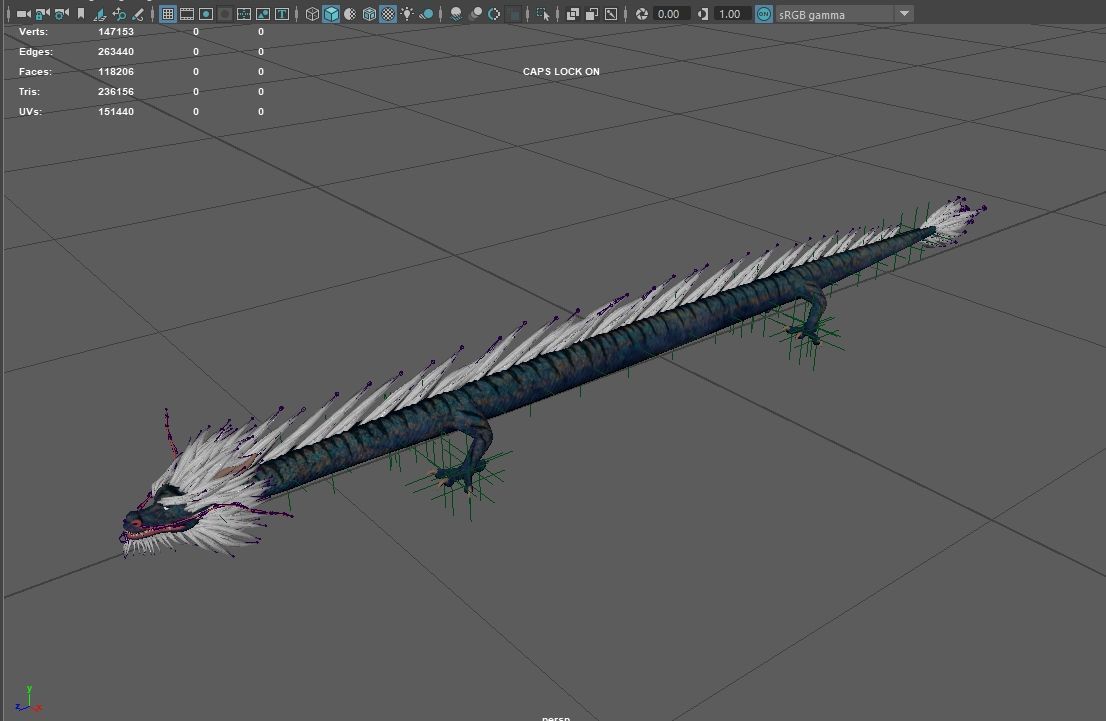 Chinese dragon loong Low-poly 3D model_17