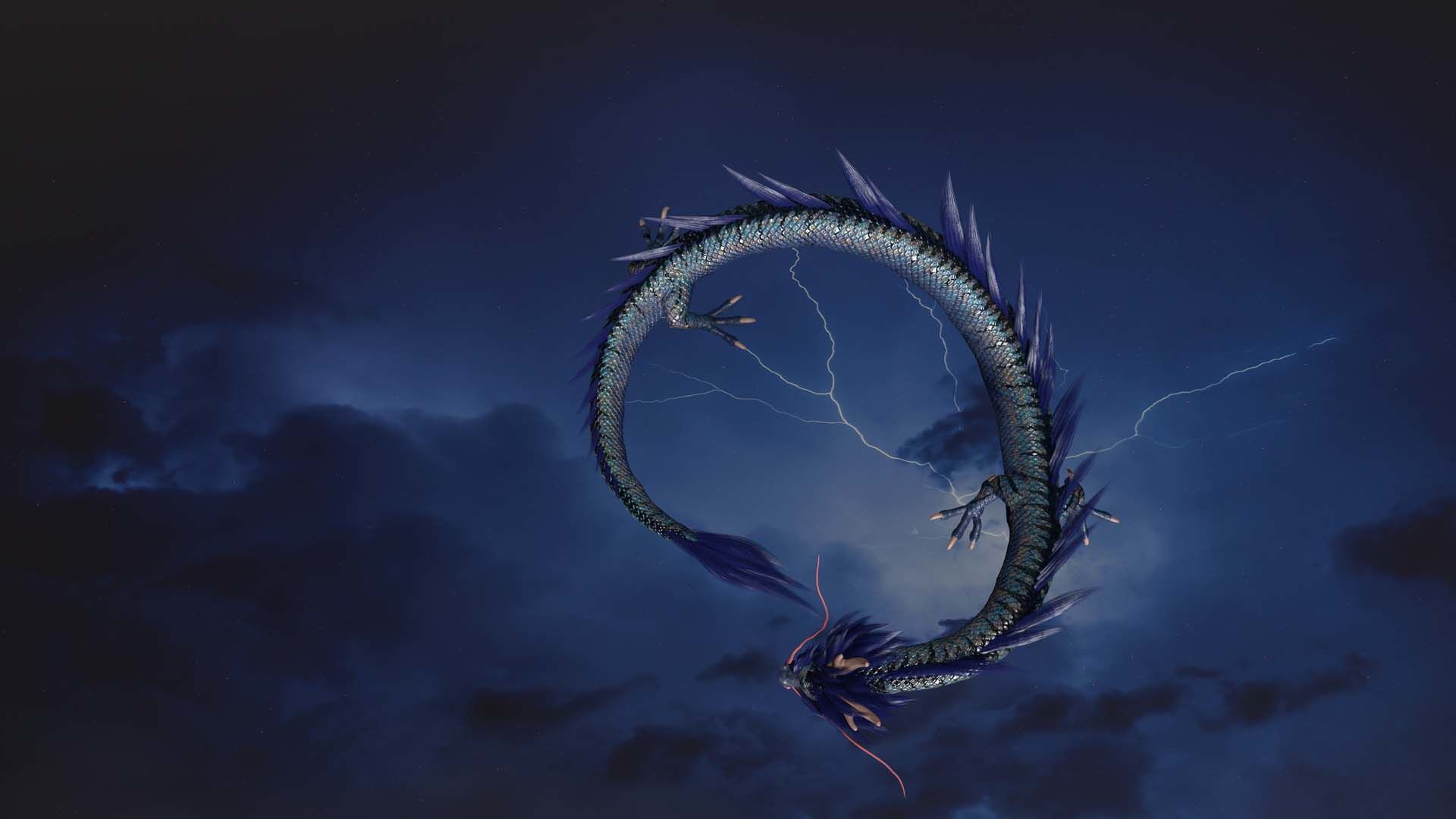 Chinese dragon loong Low-poly 3D model_6