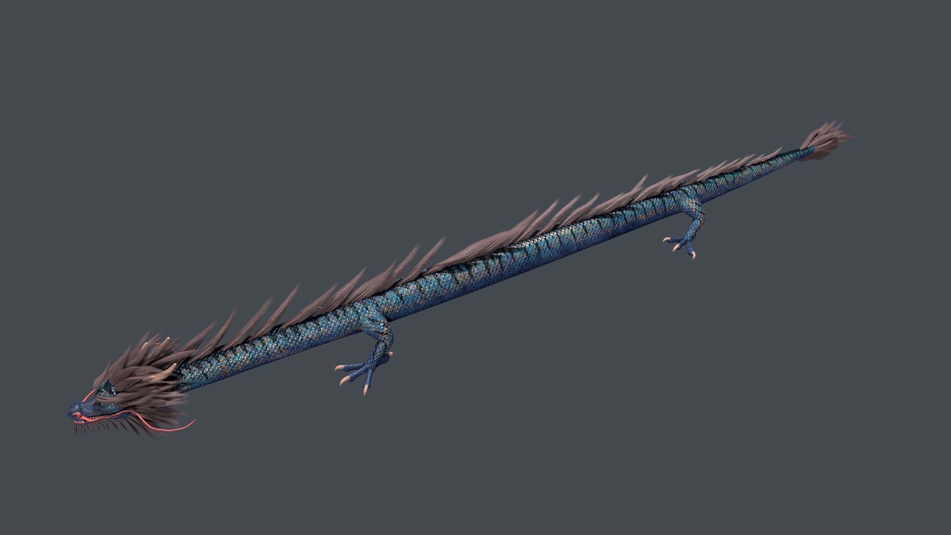 Chinese dragon loong Low-poly 3D model_8